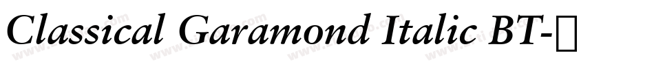 Classical Garamond Italic BT字体转换